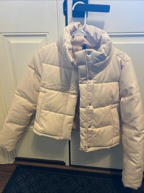 Alya Light Blush Quilted Puffer Jacket for Kids